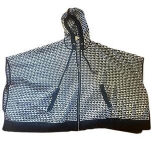 Michael Michael Kors Women's Black and White Poncho Sweater